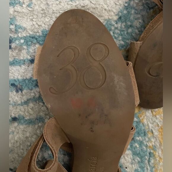 PEDRO GARCIA Tan Suede Sandals Heels Size 8/38 - Picture 9 of 10